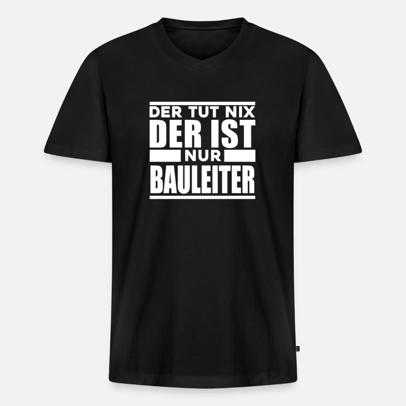 Bauleiter - Männer Premium Bio T-Shirt mit V-Ausschnitt - Schwarz