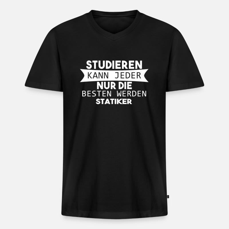 Statiker Beruf - Männer Premium Bio T-Shirt mit V-Ausschnitt - Schwarz