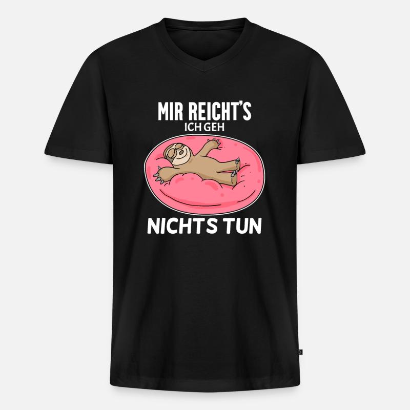 Nichts tun - Männer Premium Bio T-Shirt mit V-Ausschnitt - Schwarz