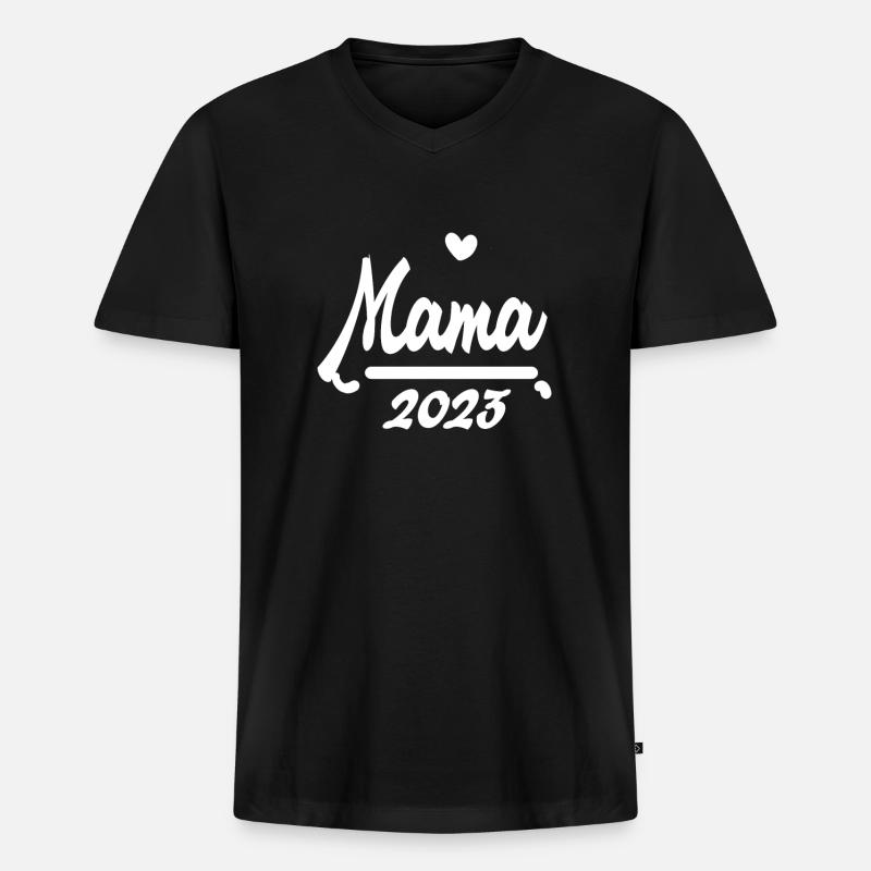 Mama 2023 Mutter - Männer Premium Bio T-Shirt mit V-Ausschnitt - Schwarz