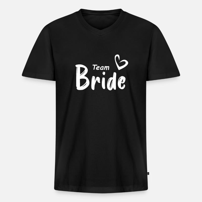 Team Braut Hochzeitsfeier - Männer Premium Bio T-Shirt mit V-Ausschnitt - Schwarz