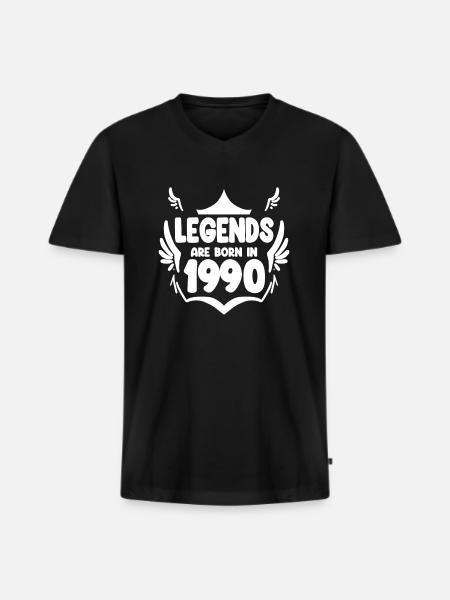 1990 - Born 1990 - Men's Premium Organic T-shirt with V-neck - black