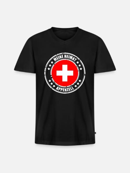 MY HOME APPENZELL - Men's Premium Organic T-shirt with V-neck - black