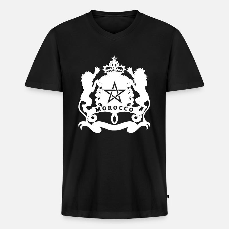 Marokko - Männer Premium Bio T-Shirt mit V-Ausschnitt - Schwarz