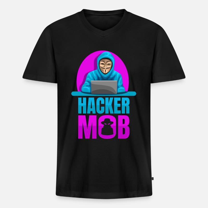 Programmierer Coder Software Entwickler - Männer Premium Bio T-Shirt mit V-Ausschnitt - Schwarz