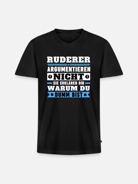 Rowers don't argue - Men's Premium Organic T-shirt with V-neck - black