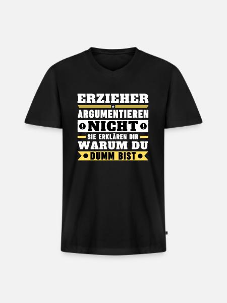 Educators don't argue - Men's Premium Organic T-shirt with V-neck - black