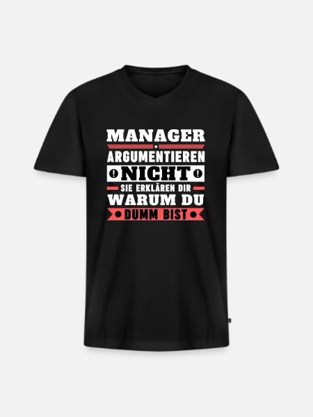 Managers don't argue - Men's Premium Organic T-shirt with V-neck - black
