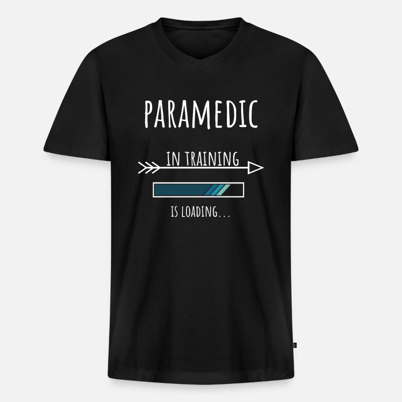 Paramedic in Ausbildung Beruf Geschenk - Männer Premium Bio T-Shirt mit V-Ausschnitt - Schwarz