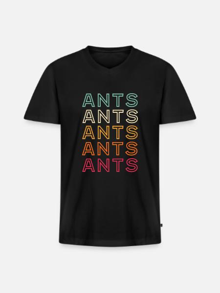 Ant Retro - Men's Premium Organic T-shirt with V-neck - black