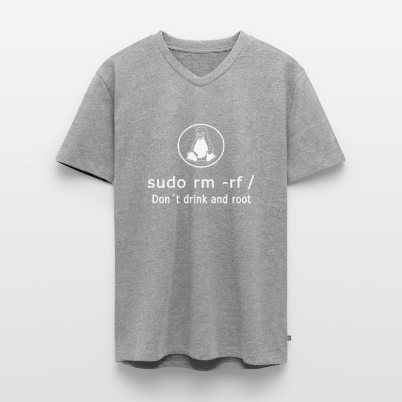 Linux Admin Programmierer sudo rm rf / Männer Premium Bio T-Shirt mit V-Ausschnitt