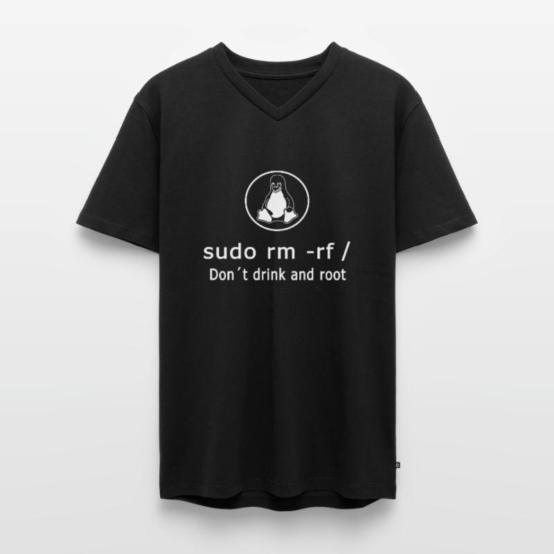 Linux Admin Programmierer sudo rm rf / Männer Premium Bio T-Shirt mit V-Ausschnitt