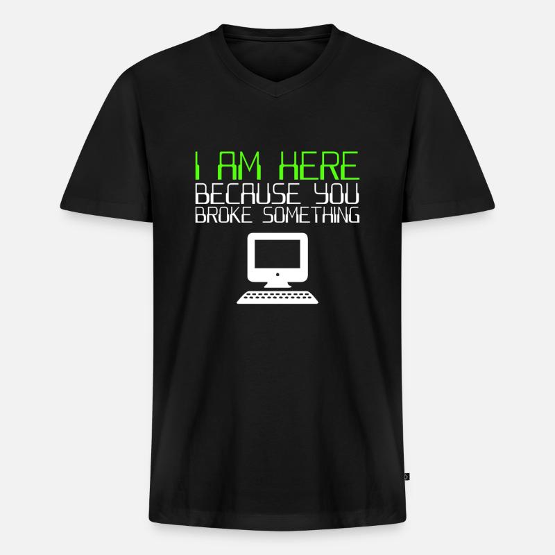 IT Helpdesk It Support - Männer Premium Bio T-Shirt mit V-Ausschnitt - Schwarz