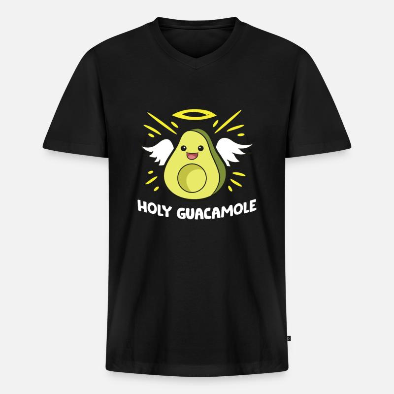Avocado-Engel Heilige Guacamole - Männer Premium Bio T-Shirt mit V-Ausschnitt - Schwarz