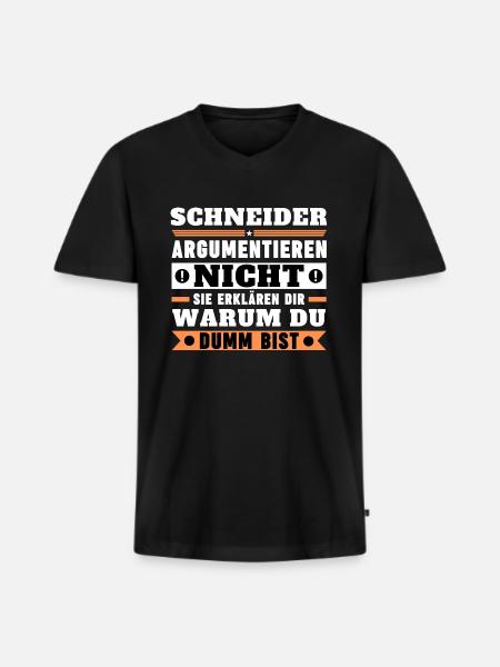 Tailors don't argue - Men's Premium Organic T-shirt with V-neck - black