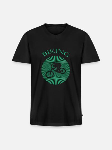 Biking - Männer Premium Bio T-Shirt mit V-Ausschnitt - Schwarz