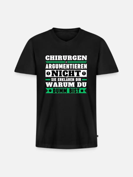 Surgeons don't argue - Men's Premium Organic T-shirt with V-neck - black
