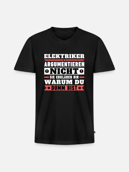 Electricians don't argue - Men's Premium Organic T-shirt with V-neck - black
