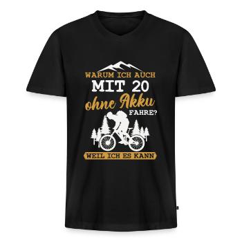 20 Geburtstag Radfahrer 20 Jahre Geschenk - Männer Premium Bio T-Shirt mit V-Ausschnitt - Schwarz - Vorne - Nico (187cm)