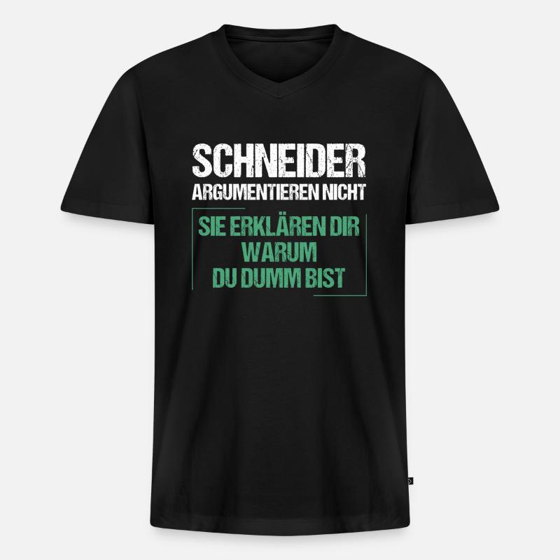 Schneider argumentieren nicht - Männer Premium Bio T-Shirt mit V-Ausschnitt - Schwarz