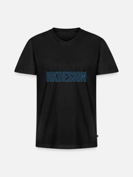 RKDESIGN - Men's Premium Organic T-shirt with V-neck - black