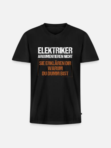 Electricians don't argue - Men's Premium Organic T-shirt with V-neck - black