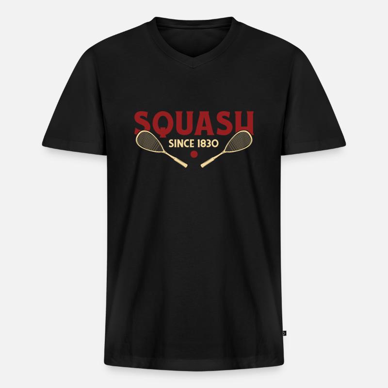 Squash-Geschenk - Männer Premium Bio T-Shirt mit V-Ausschnitt - Schwarz