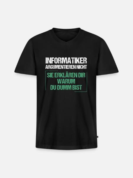Computer scientists don't argue - Men's Premium Organic T-shirt with V-neck - black