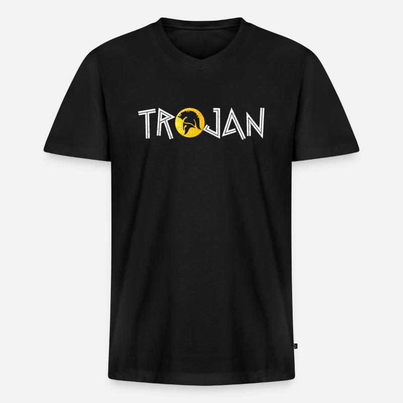 Troja Sparta Krieg Achilles - Männer Premium Bio T-Shirt mit V-Ausschnitt - Schwarz