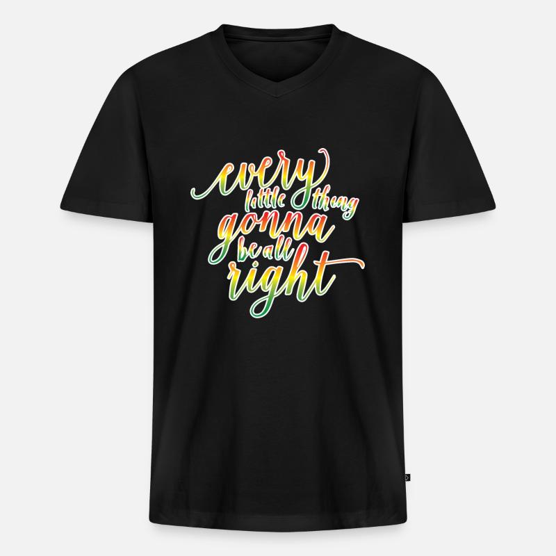 Reggae Rasta Dread Jamaika - Männer Premium Bio T-Shirt mit V-Ausschnitt - Schwarz