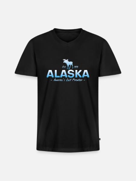 Moose Alaska Norway Sweden - Men's Premium Organic T-shirt with V-neck - black