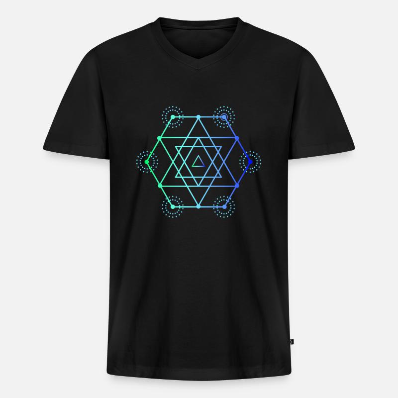 Géométrie math math - T-shirt encolure en V Premium bio Homme - noir