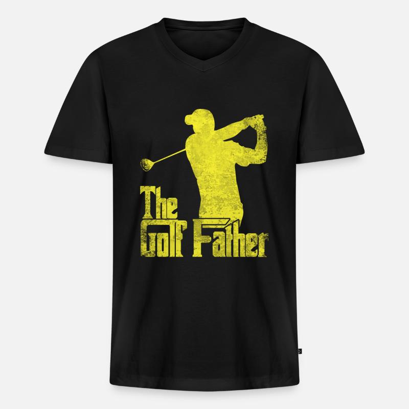 Golf Golfplatz Golfschläger - Männer Premium Bio T-Shirt mit V-Ausschnitt - Schwarz