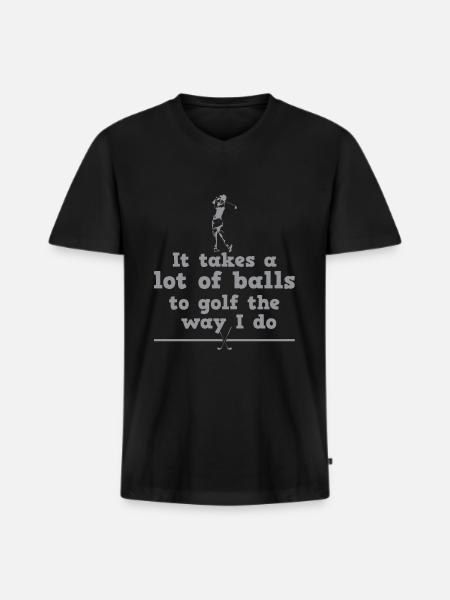 Golf golf father golf player - Men's Premium Organic T-shirt with V-neck - black