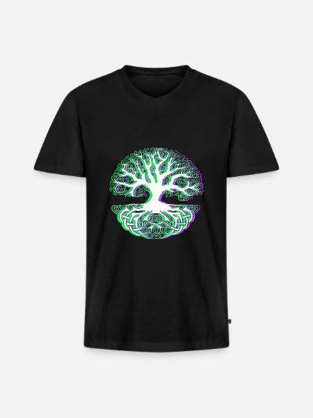 Celtic knot - Men's Premium Organic T-shirt with V-neck - black