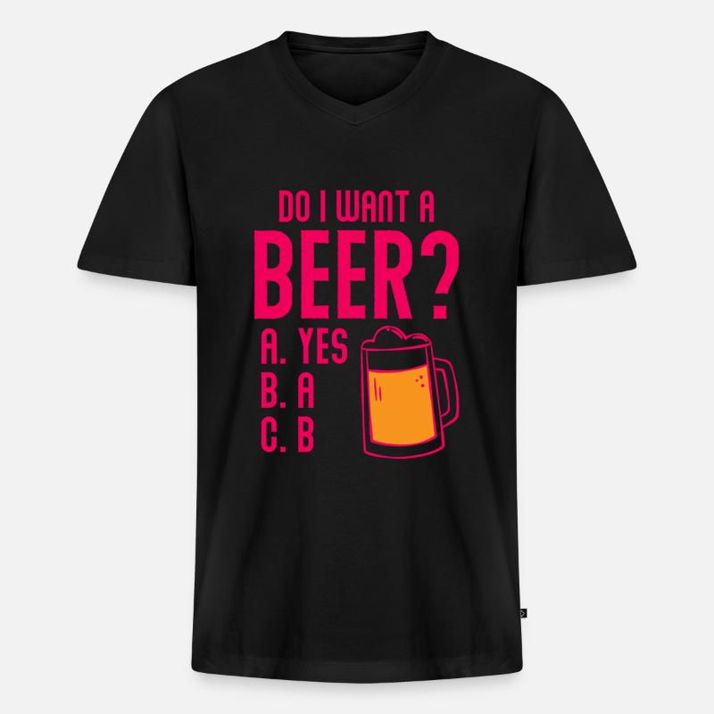 Bier Craft Bier - Männer Premium Bio T-Shirt mit V-Ausschnitt - Schwarz