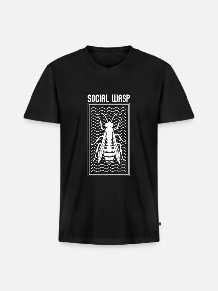 WASP wasp wasp bee - Men's Premium Organic T-shirt with V-neck - black