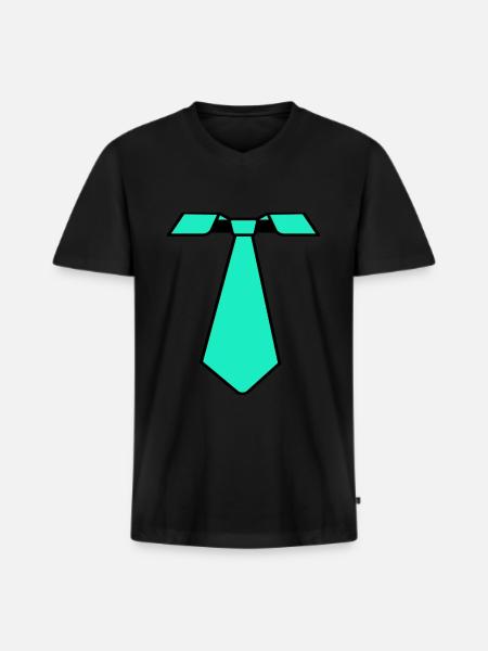 Karneval Fasching Krawatte - Männer Premium Bio T-Shirt mit V-Ausschnitt - Schwarz