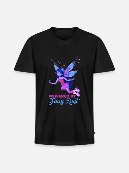 Fairy elf fairy tale - Men's Premium Organic T-shirt with V-neck - black