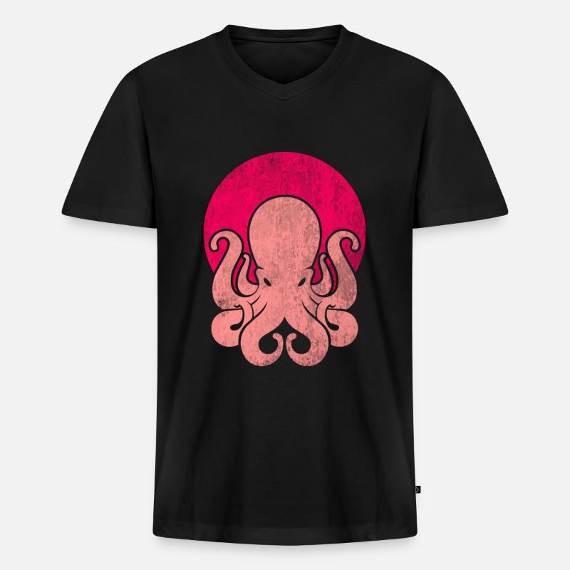 Blæksprutte blæksprutte blæksprutte Kalmar - Premium økologisk T-shirt med V-hals til mænd - sort