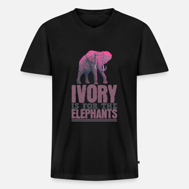 Elefant Leben Elfenbein - Männer Premium Bio T-Shirt mit V-Ausschnitt - Schwarz