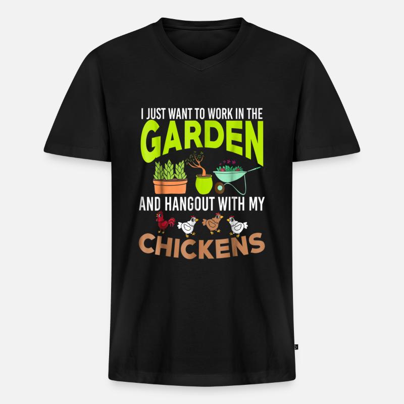 Garten Gärtner Gartenarbeit - Männer Premium Bio T-Shirt mit V-Ausschnitt - Schwarz