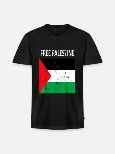 Palæstina Fri Frihed Free Gaza - Premium økologisk T-shirt med V-hals til mænd - sort