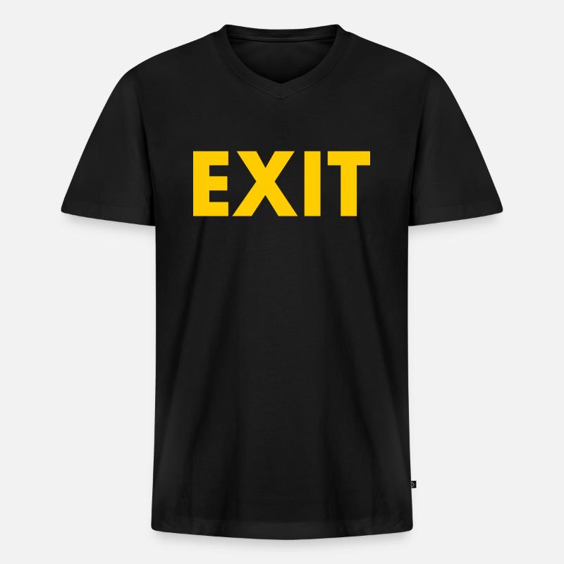 Exit - Männer Premium Bio T-Shirt mit V-Ausschnitt - Schwarz