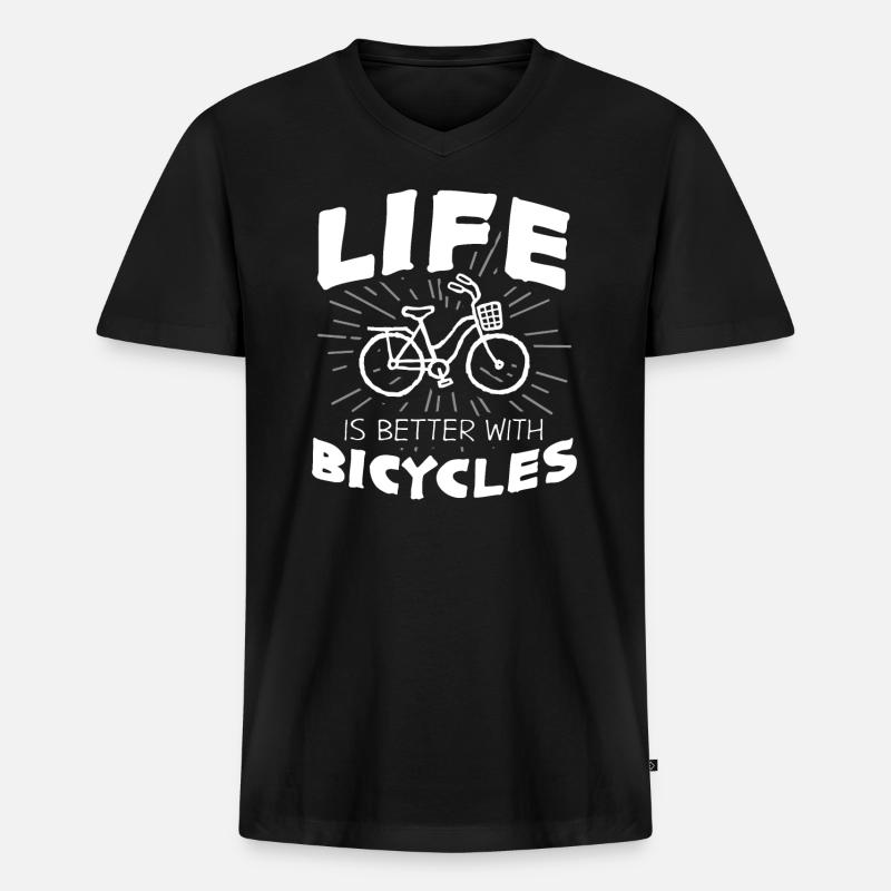 Rad - Männer Premium Bio T-Shirt mit V-Ausschnitt - Schwarz