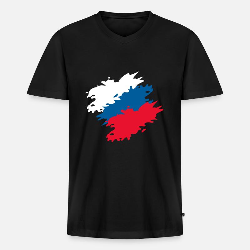 Tschechien - Männer Premium Bio T-Shirt mit V-Ausschnitt - Schwarz