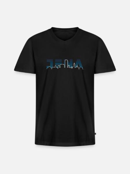 Jena Silhouette Skyline - Men's Premium Organic T-shirt with V-neck - black