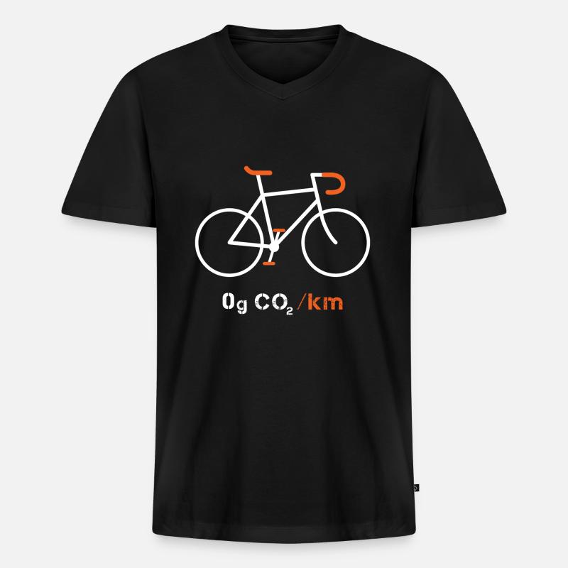 Fahrrad Umweltschutz - Männer Premium Bio T-Shirt mit V-Ausschnitt - Schwarz