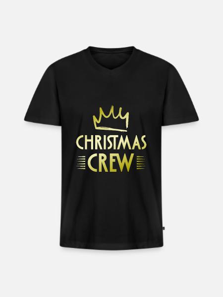 Christmas Crew - Men's Premium Organic T-shirt with V-neck - black