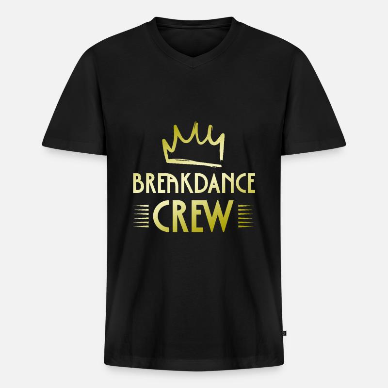 Breakdance Crew - Männer Premium Bio T-Shirt mit V-Ausschnitt - Schwarz